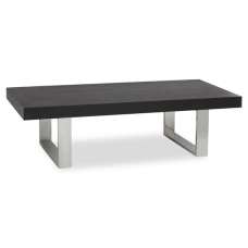 Ulmos Wooden Coffee Table With U-Shaped Base In Black - UK