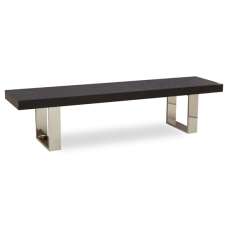 Ulmos Wooden Dining Bench With U-Shaped Base In Black - UK