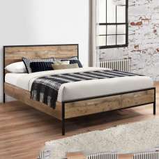 Urbana Wooden Double Bed In Rustic - UK