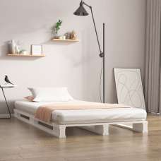 Urika Solid Pine Wood Single Bed In White - UK