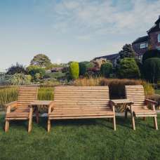 Vail Garden Wooden Multi Seating Set in Natural - UK
