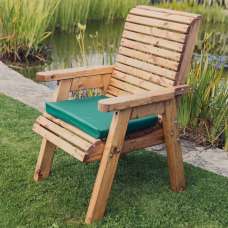 Vail Wooden Garden Armchair In Natural - UK
