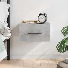 Valence Wall Hung Wooden Bedside Cabinet In Concrete Effect - UK