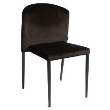 Vallejo Outdoor Velvet Stacking Side Chairs In Black - UK