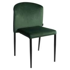 Vallejo Outdoor Velvet Stacking Side Chairs In Dark Green - UK
