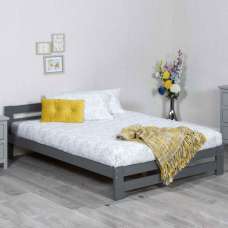 Vallejo Wooden Single Bed In Grey - UK