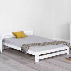 Vallejo Wooden Small Double Bed In White - UK
