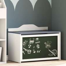 Vallejo Wooden Storage Box In White And Grey - UK