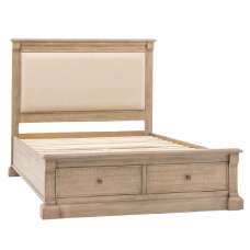 Valletta Wooden Super King Size Bed With 2 Drawers In Natural - UK