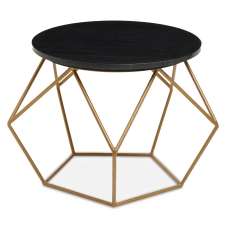 Valrico Black Marble Top Coffee Table With Gold Frame - UK