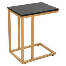 Valrico Black Marble Top Side Table With Gold Frame - UK
