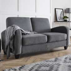 Varali Fabric 3 Seater Sofa With Black Legs In Dusk Grey - UK
