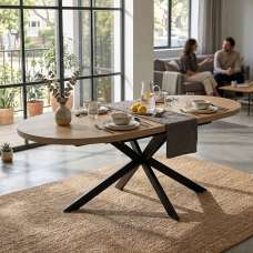 Vardo Oval Wooden Extending Dining Table in Light Oak - UK