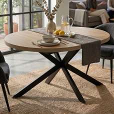 Vardo Round Wooden Dining Table in Light Oak - UK