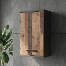 Vareon Wooden Wall Mounted Bathroom Cabinet in Walnut and Dark Grey - UK