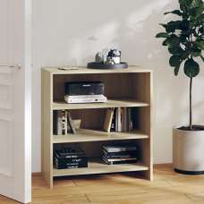 Variel Wooden Bookcase With 3 Shelves In Sonoma Oak - UK