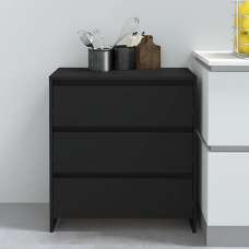 Variel Wooden Chest Of 3 Drawers In Black - UK