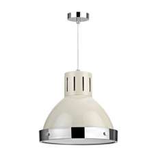 Varmora 1 Light Pendant Light In Clay And Chrome - UK