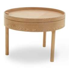 Varna Wooden Round Side Table In Oak - UK