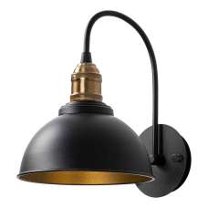 Varzan Metal Wall Light in Black and Antique - UK