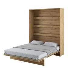Vashon Vertical Wall Wooden King Size Bed In Artisan Oak - UK