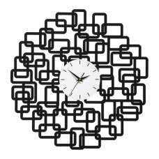 Veeto Abstract Squares Design Wall Clock In Black - UK
