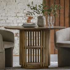 Vejle Mango Wood Dining Table Round In Natural - UK