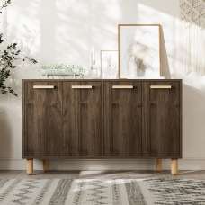 Venedik Wooden Sideboard with 4 Doors in Walnut - UK