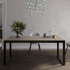 Venice Large High Gloss Dining Table In Champagne And Black - UK