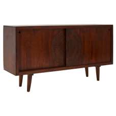 Venota Wooden Sideboard With 2 Sliding Doors In Rich Walnut - UK