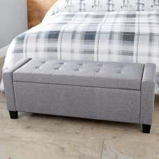 Ventnor Fabric Storage Ottoman In Grey - UK
