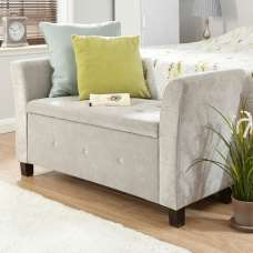 Ventnor Fabric Storage Ottoman In Silver - UK