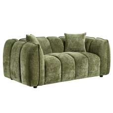 Ventura Fabric 2 Seater Sofa In Olive - UK