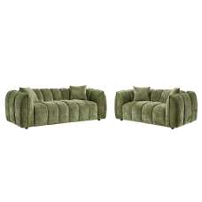 Ventura Fabric 3+2 Seater Sofa Set In Olive - UK