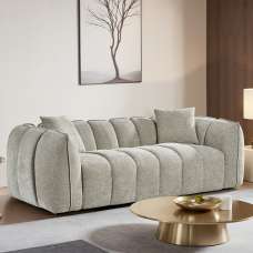 Ventura Fabric 3 Seater Sofa In Beige - UK