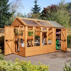 Verdant 6x12 Wooden Summerhouse with Store in Natural - UK