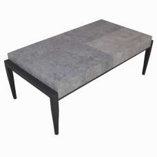 Vermillion Wooden Coffee Table With Metal Legs In Dark Concrete - UK