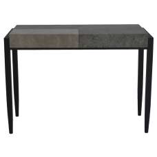 Vermillion Wooden Console Table With Metal Legs In Dark Concrete - UK
