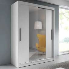 Vernal Wooden Wardrobe With 2 Sliding Doors In Matt White - UK