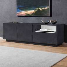 Verndale Wooden TV Stand With 2 Doors 1 Drawer In Slate - UK
