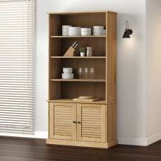 Vidor Wooden Bookcase With 2 Doors In Brown - UK
