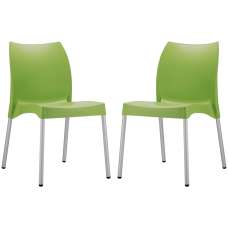 Vienna Mint Green Polypropylene Dining Chairs In Pair - UK