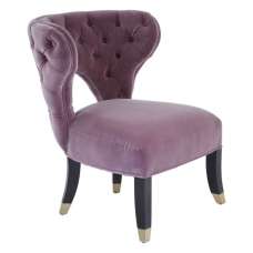Vigap Upholstered Velvet Bedroom Chair In Lilac - UK