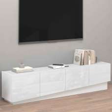 Vigo High Gloss TV Stand With 4 Doors In White - UK