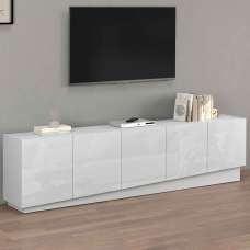 Vigo High Gloss TV Stand With 5 Doors In White - UK
