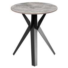Villanova Sintered Ceramic Side Table In Gloss Grey - UK