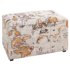 Villanova Textile Fabric Storage Ottoman In Motif - UK