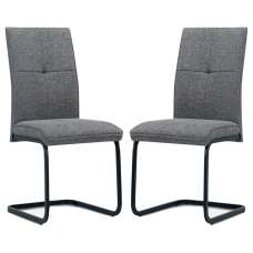 Vauxhall Grey Fabric Dining Chairs - Pair - UK