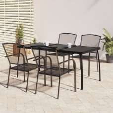 Vino Medium Steel 5 Piece Garden Dining Set In Anthracite - UK