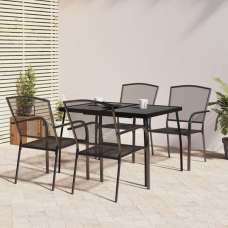 Vino Small Steel 5 Piece Garden Dining Set In Anthracite - UK